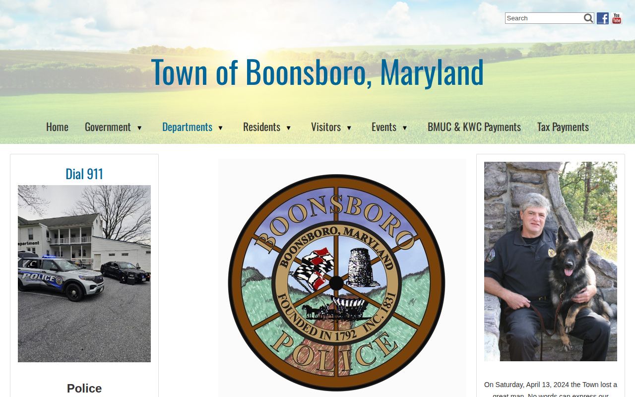 Official Boonsboro Police Department webpage
